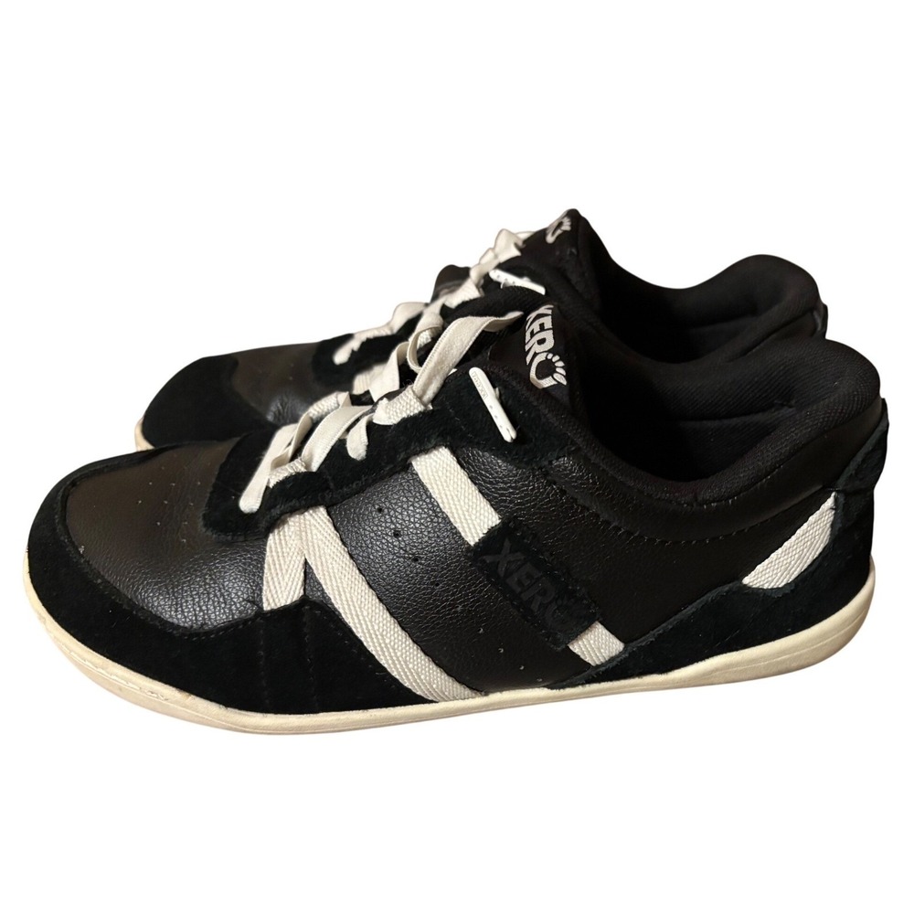 Xero Shoes Kelso Womens 7.5 Black Leather Suede Minimalist Barefoot Sneakers